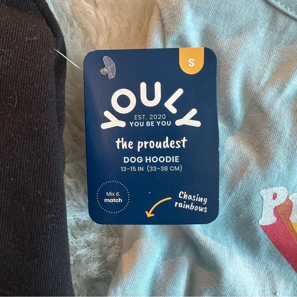 Dog hoodie & tee PRIDE rainbow theme proud pup & human size small NWT puppy toy - Picture 4 of 9